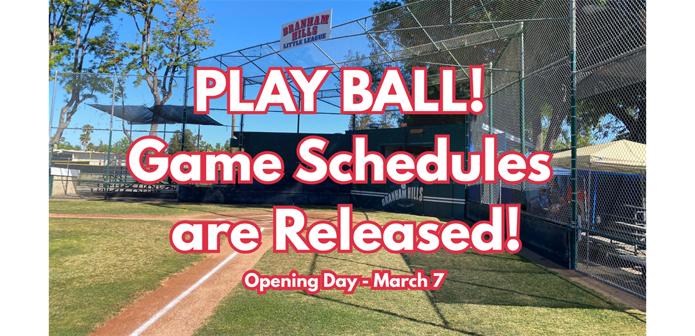 Game Schedules are Released!